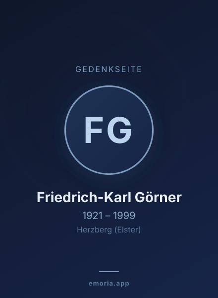 Gedenkportrait von Friedrich-Karl Görner