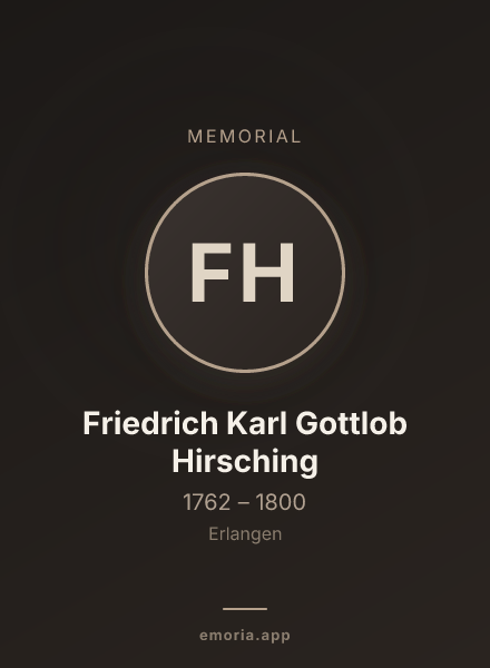 Memorial portrait of Friedrich Karl Gottlob Hirsching
