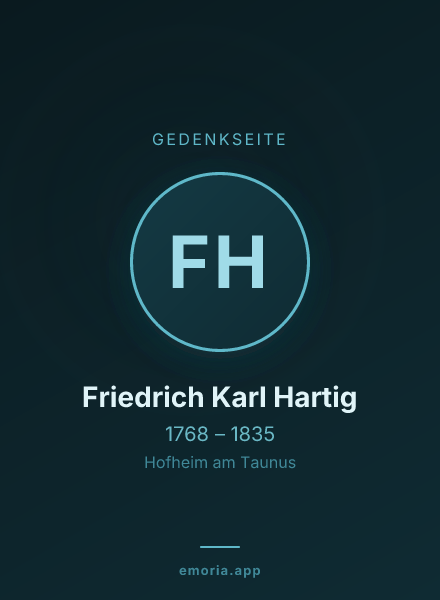 Gedenkportrait von Friedrich Karl Hartig