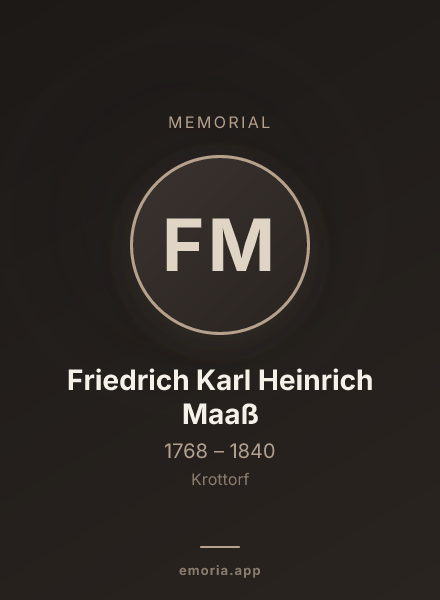 Memorial portrait of Friedrich Karl Heinrich Maaß