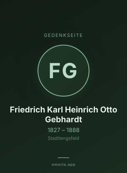 Gedenkportrait von Friedrich Karl Heinrich Otto Gebhardt