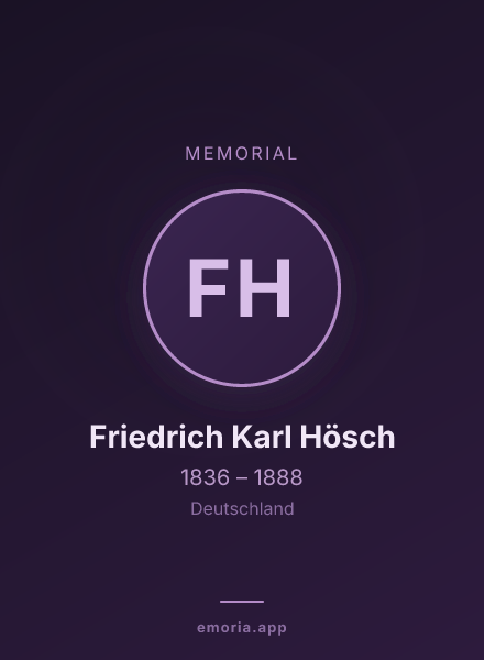 Memorial portrait of Friedrich Karl Hösch