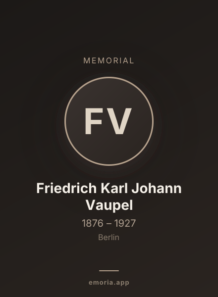 Memorial portrait of Friedrich Karl Johann Vaupel