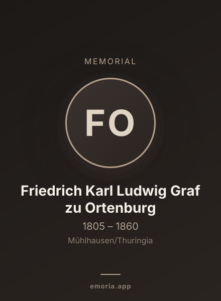 Memorial portrait of Friedrich Karl Ludwig Graf zu Ortenburg