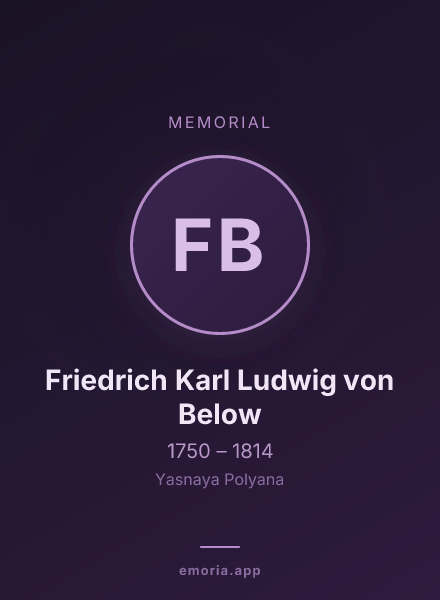Memorial portrait of Friedrich Karl Ludwig von Below