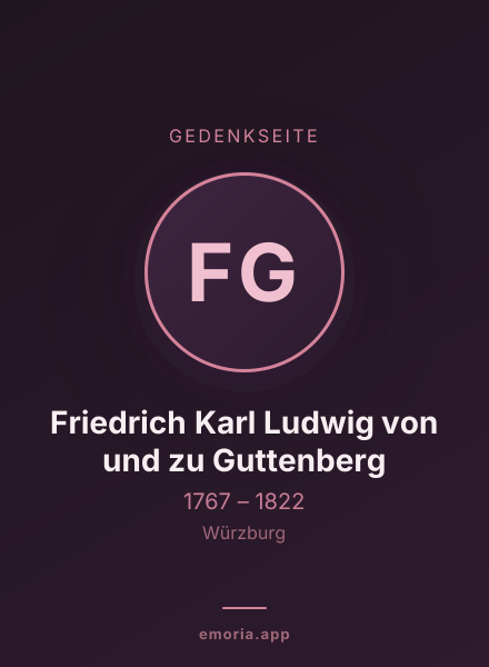 Gedenkportrait von Friedrich Karl Ludwig von und zu Guttenberg