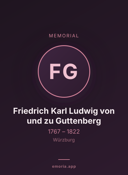 Memorial portrait of Friedrich Karl Ludwig von und zu Guttenberg