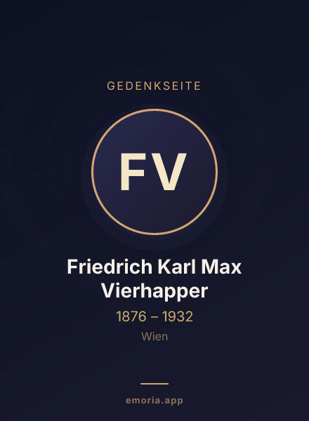 Gedenkportrait von Friedrich Karl Max Vierhapper