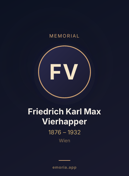 Memorial portrait of Friedrich Karl Max Vierhapper