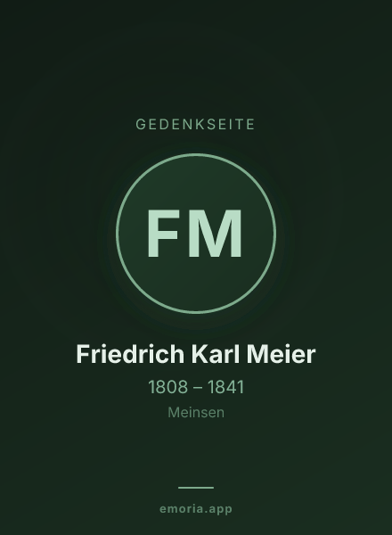 Gedenkportrait von Friedrich Karl Meier