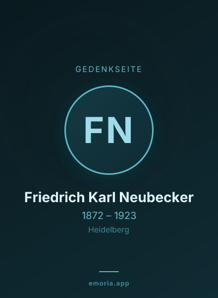 Gedenkportrait von Friedrich Karl Neubecker