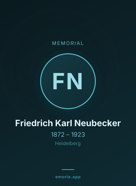 Memorial portrait of Friedrich Karl Neubecker