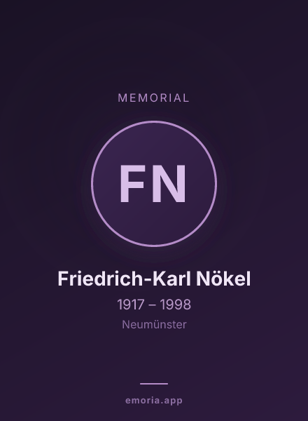 Memorial portrait of Friedrich-Karl Nökel
