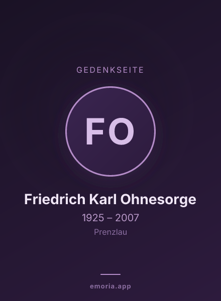 Gedenkportrait von Friedrich Karl Ohnesorge