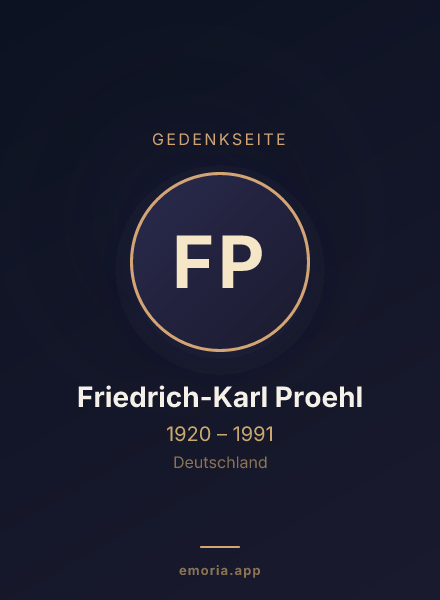 Gedenkportrait von Friedrich-Karl Proehl