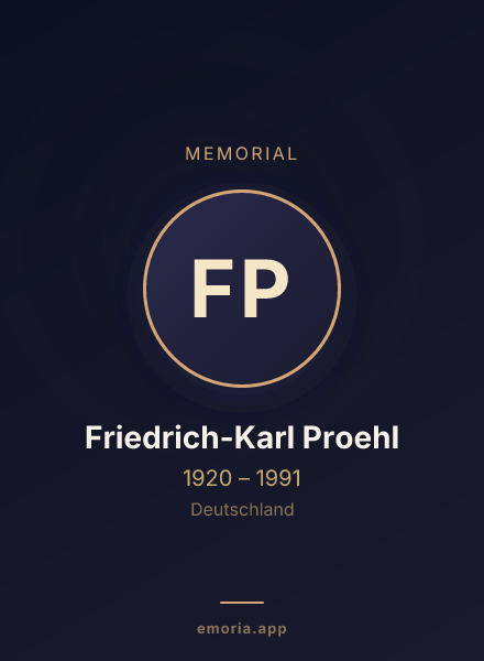 Memorial portrait of Friedrich-Karl Proehl