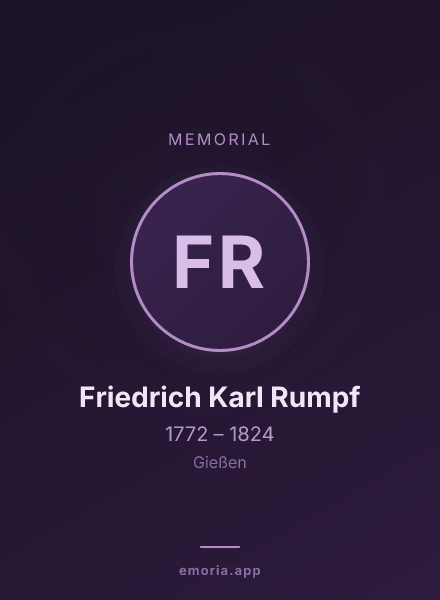 Memorial portrait of Friedrich Karl Rumpf