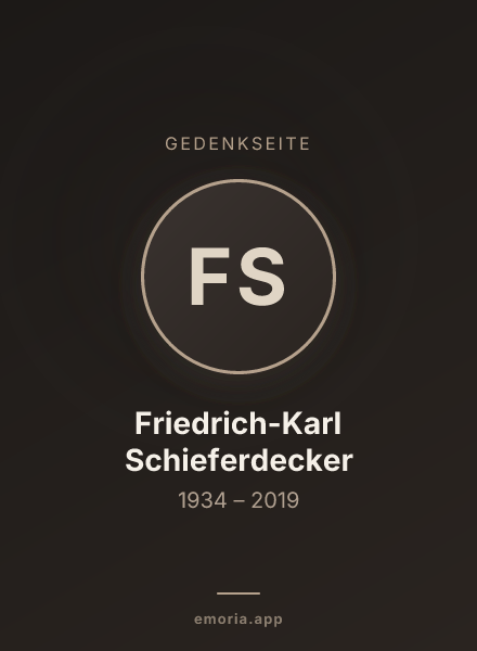 Gedenkportrait von Friedrich-Karl Schieferdecker