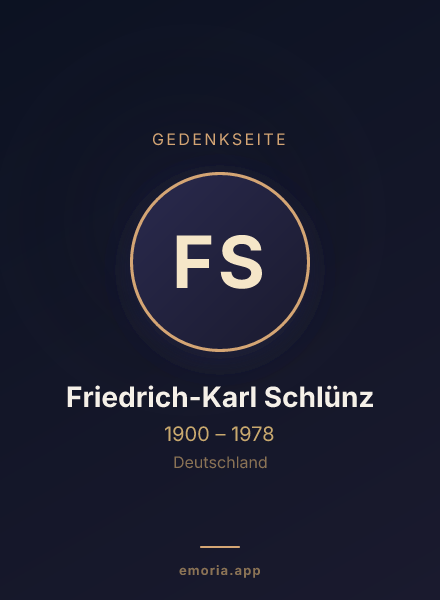Gedenkportrait von Friedrich-Karl Schlünz