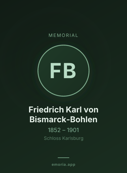 Memorial portrait of Friedrich Karl von Bismarck-Bohlen