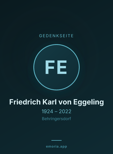 Gedenkportrait von Friedrich Karl von Eggeling