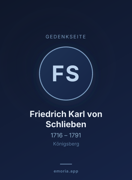 Gedenkportrait von Friedrich Karl von Schlieben