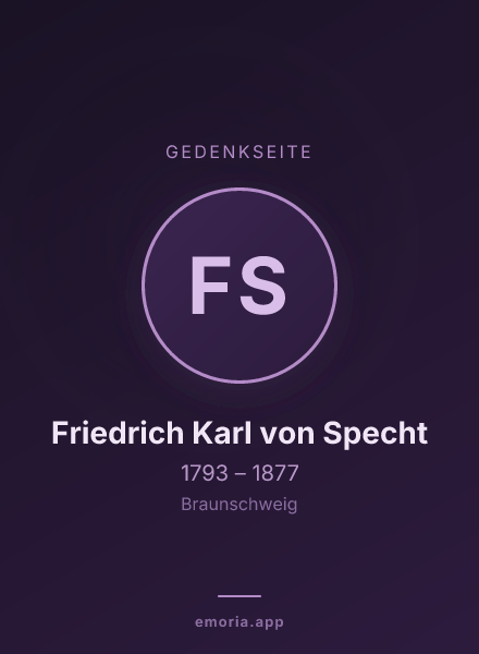 Gedenkportrait von Friedrich Karl von Specht