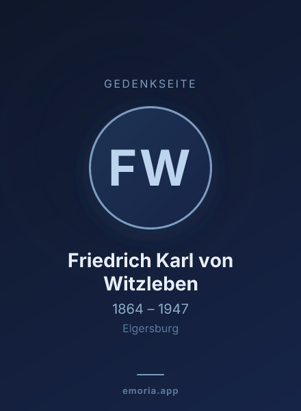 Gedenkportrait von Friedrich Karl von Witzleben