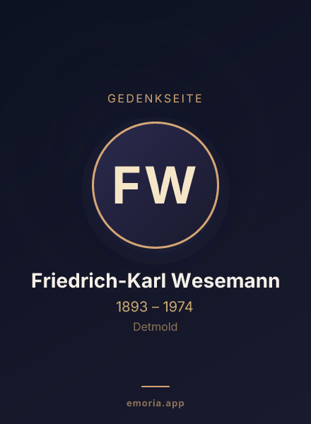Gedenkportrait von Friedrich-Karl Wesemann