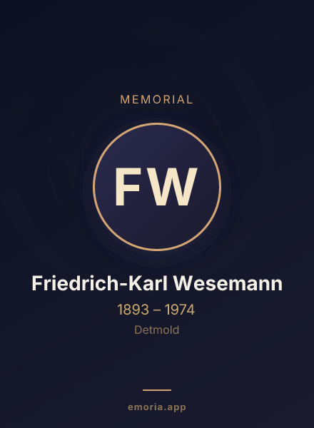 Memorial portrait of Friedrich-Karl Wesemann