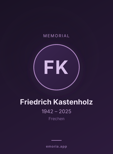 Memorial portrait of Friedrich Kastenholz