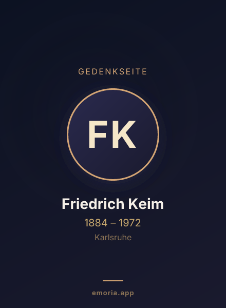 Gedenkportrait von Friedrich Keim