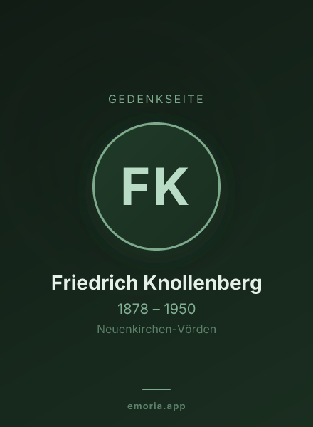 Gedenkportrait von Friedrich Knollenberg