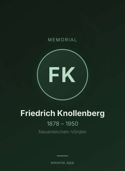 Memorial portrait of Friedrich Knollenberg