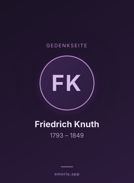 Gedenkportrait von Friedrich Knuth