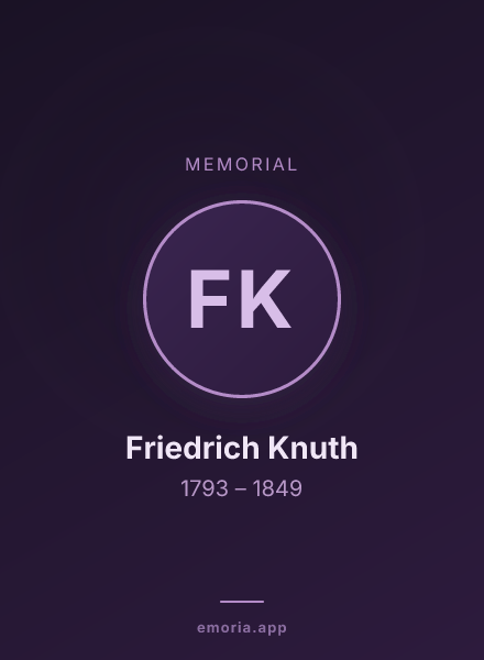 Memorial portrait of Friedrich Knuth