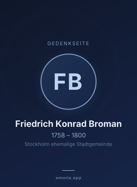 Gedenkportrait von Friedrich Konrad Broman