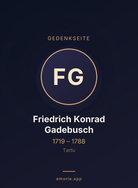 Gedenkportrait von Friedrich Konrad Gadebusch