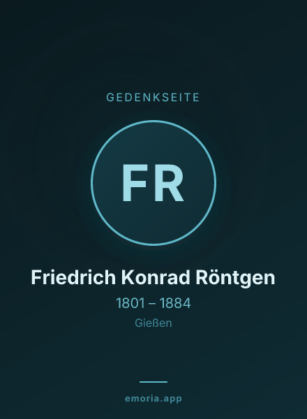 Gedenkportrait von Friedrich Konrad Röntgen