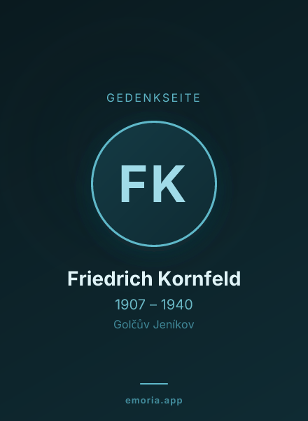 Gedenkportrait von Friedrich Kornfeld