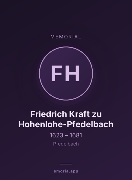 Memorial portrait of Friedrich Kraft zu Hohenlohe-Pfedelbach