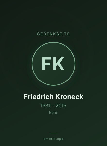 Gedenkportrait von Friedrich Kroneck