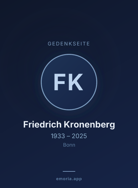 Gedenkportrait von Friedrich Kronenberg