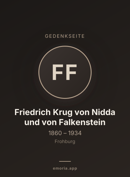 Gedenkportrait von Friedrich Krug von Nidda und von Falkenstein