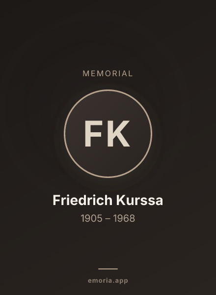 Memorial portrait of Friedrich Kurssa