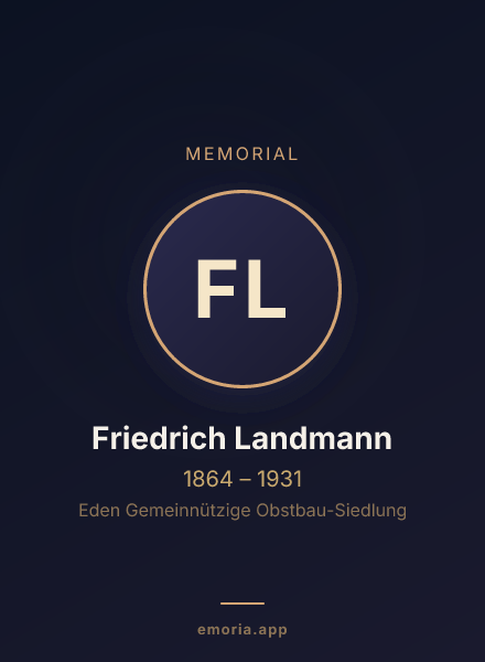 Memorial portrait of Friedrich Landmann