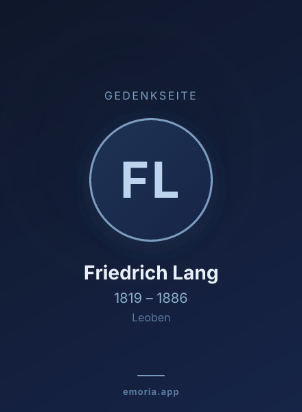 Gedenkportrait von Friedrich Lang