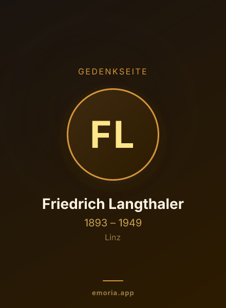 Gedenkportrait von Friedrich Langthaler