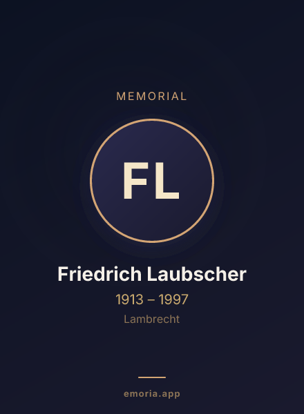Memorial portrait of Friedrich Laubscher