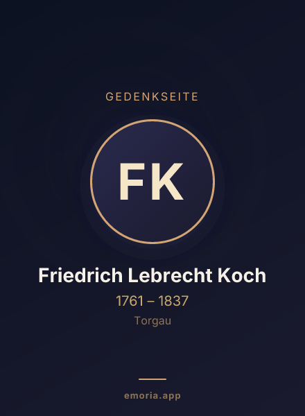 Gedenkportrait von Friedrich Lebrecht Koch